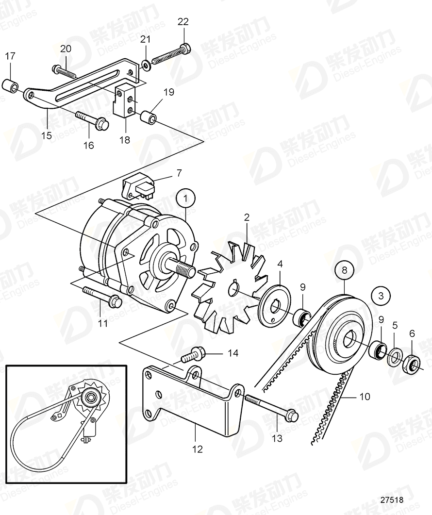 volvo penta Spacer 20798346 Drawing volvo penta Spacer 20798346 Drawing